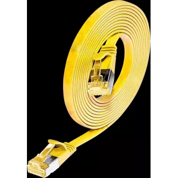 Wirewin Cat6A Slim Ethernet tinklo kabelis U/FTP plokščias geltonas 1m 10Gbps PKW-STP-SLIM-K6A 1.0 GE
