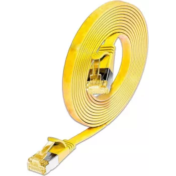 Wirewin Cat6A Slim Ethernet tinklo kabelis U/FTP plokščias geltonas 1m 10Gbps PKW-STP-SLIM-K6A 1.0 GE