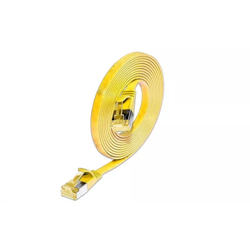 Wirewin Cat6A Slim Ethernet tinklo kabelis U/FTP plokščias geltonas 1m 10Gbps PKW-STP-SLIM-K6A 1.0 GE