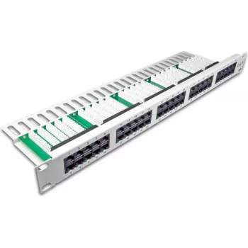 Wirewin 50 prievadų ISDN skydelis, 1U, šviesiai pilkas patch panelis (PANEL TEL 50)