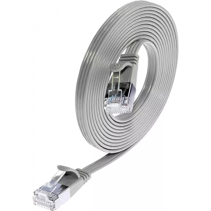 Wirewin Cat.6 SLIM tinklo kabelis STP PIMF 0,1 m pilkas PKW-STP-SLIM-KAT6 0.1