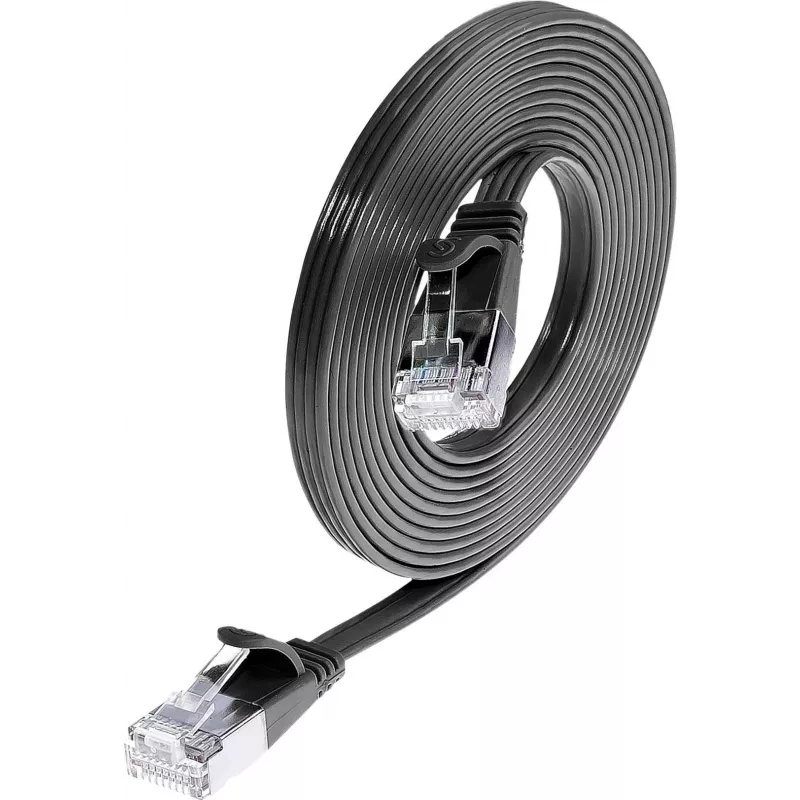Wirewin Triotronik PKW-STP-SLIM-KAT6 1.0 SW Cat6 U/FTP plonas Ethernet tinklo kabelis, 1 m, juodas