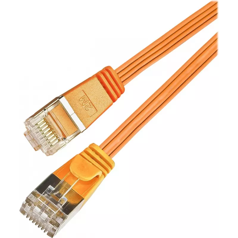 Wirewin Cat6 U/FTP plokščias plonas Ethernet tinklo kabelis, oranžinis, 15 m PKW-STP-SLIM-KAT6 15.0 OR
