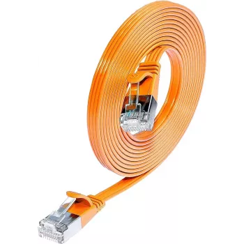 Wirewin Triotronik PKW-STP-SLIM-KAT6 5.0 OR Cat6 U/FTP plonas Ethernet tinklo kabelis, RJ45 male to male, 5 m, oranžinis