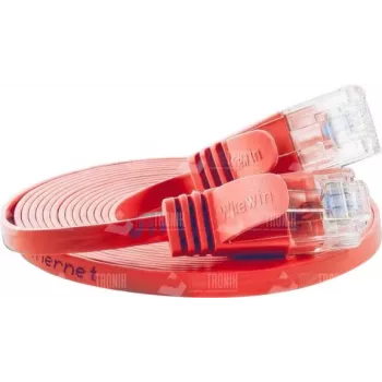 Wirewin Cat.6 plonas tinklo kabelis U/UTP 0,15 m raudonas PKW-SLIM-KAT6 0.15 RT