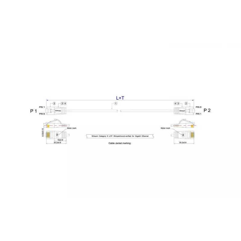 Wirewin SLIM UL6 1 SW – Cat.6 plonas tinklo kabelis, U/UTP, 1 m, juodas (PKW-LIGHT-K6 1.0 SW)
