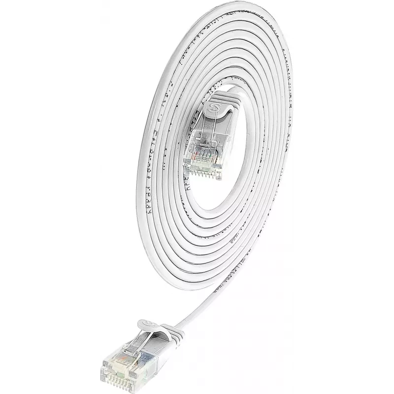 Wirewin SLIM UL6 1.5 WS - Cat.6 Slim-Light tinklo kabelis, U/UTP, 1,5 m, baltas (PKW-LIGHT-K6 1.5 WS)