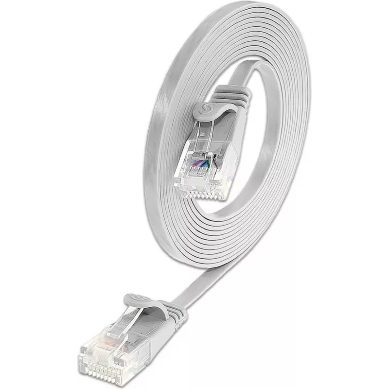 Wirewin Triotronik PKW-SLIM-KAT6 20.0 WS - 20m baltas Cat6 U/UTP plonas Ethernet tinklo kabelis, RJ45 male to male, Gigabit