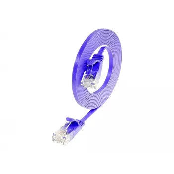 Wirewin Triotronik Cat6 U/UTP tinklo kabelis, 3m, RJ45 į RJ45, vyriškas į vyrišką, varinis, violetinis PKW-SLIM-KAT6 3.0 VT