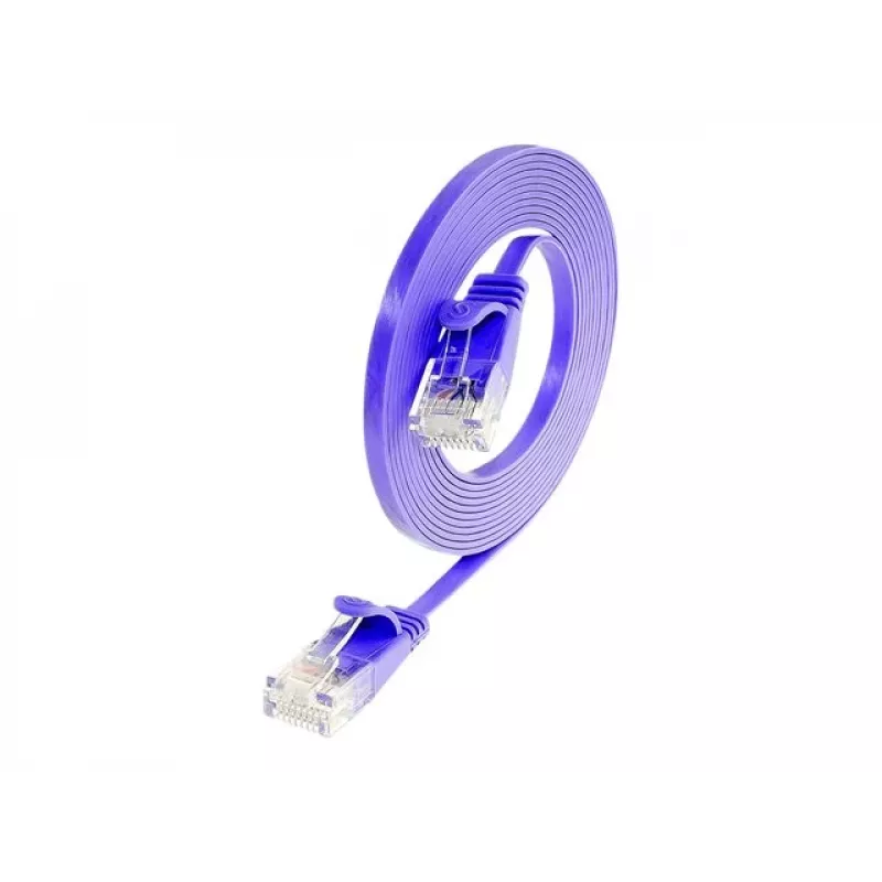Wirewin Triotronik Cat6 U/UTP tinklo kabelis, 3m, RJ45 į RJ45, vyriškas į vyrišką, varinis, violetinis PKW-SLIM-KAT6 3.0 VT