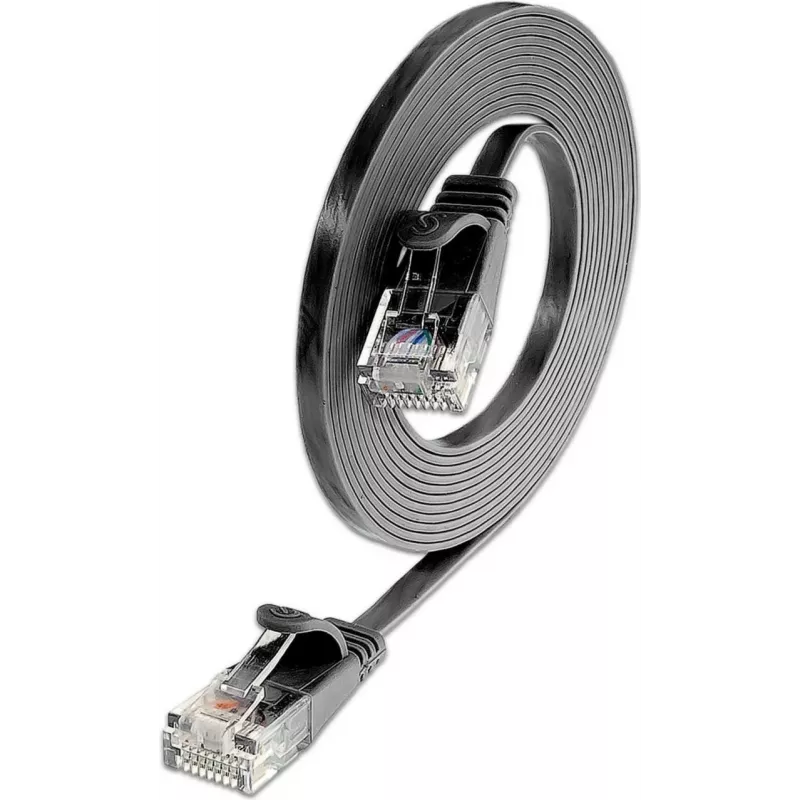 Wirewin Cat.6 U/UTP plonas tinklo kabelis, RJ45, 0,75 m, juodas PKW-SLIM-KAT6 0.75 SW