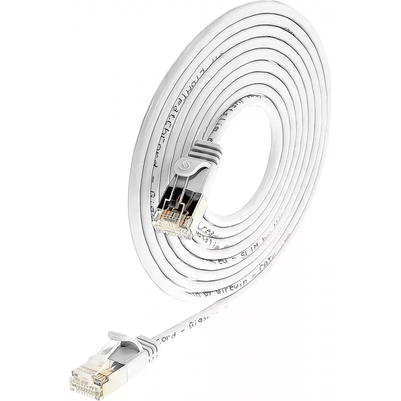 Wirewin SLIM SL6 015 WS - Cat.6 Slim-Light tinklo kabelis, U/FTP, 0,15 m, baltas (PKW-LIGHT-STP-K6 0.15 WS)