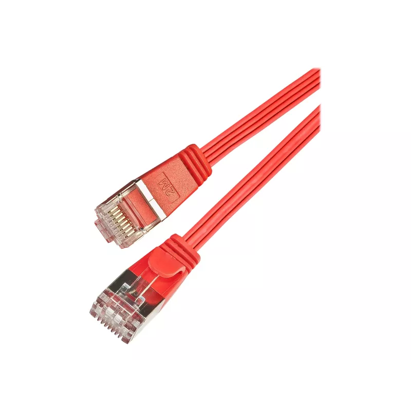 Wirewin SLIM S6 01 RT – Cat.6 SLIM tinklo kabelis, STP(PIMF), 0,1 m, raudonas PKW-STP-SLIM-KAT6 0.1 RT