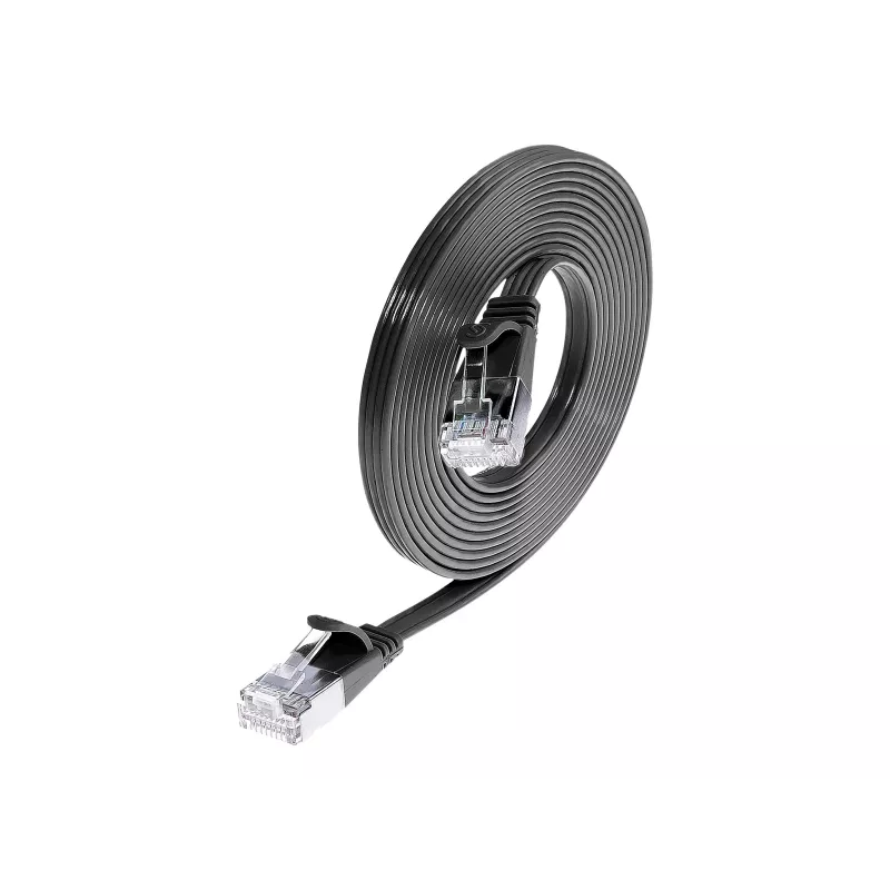 Wirewin SLIM S6 1,5 m Cat.6 Slim Patch Cable STP PIMF Black PKW-STP-SLIM-KAT6 1.5 SW