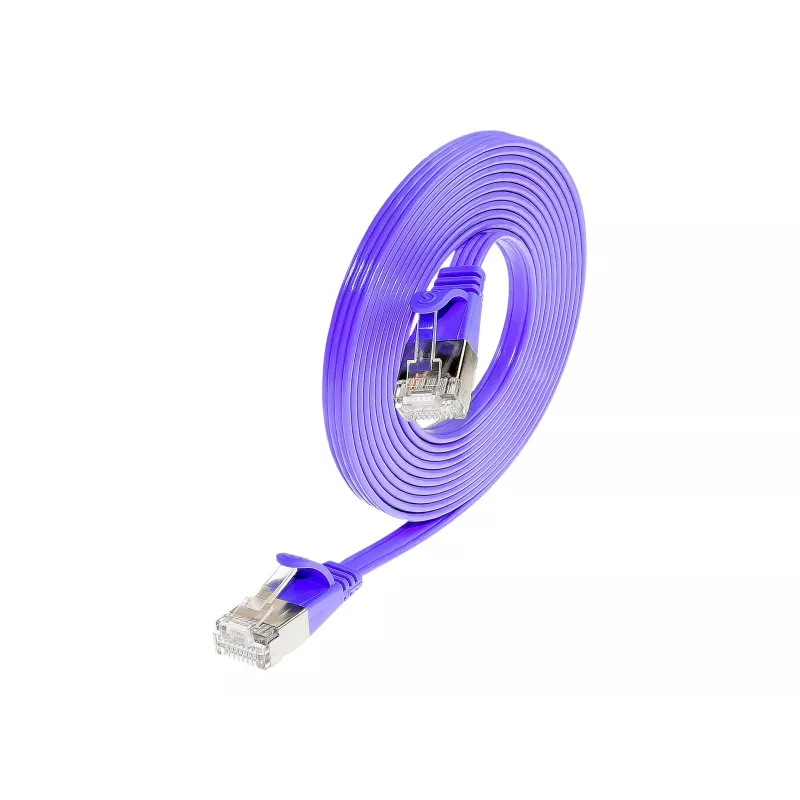 Wirewin Triotronik Cat6 U/FTP plonas Ethernet tinklo kabelis, 3 m, RJ-45 male to male, varis, violetinės spalvos PKW-STP-SLIM-KAT6 3.0 VT