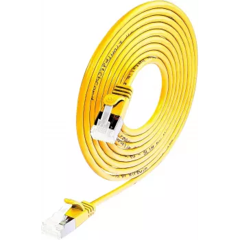 Wirewin Light tinklo kabelis apvalus U/FTP Cat 6a geltonas 0,1m plonas, ekranuotas, PoE, lankstus plonas kabelis specialioms reikmėms (PKW-LIGHT-STP-K6A 0.1 GE)