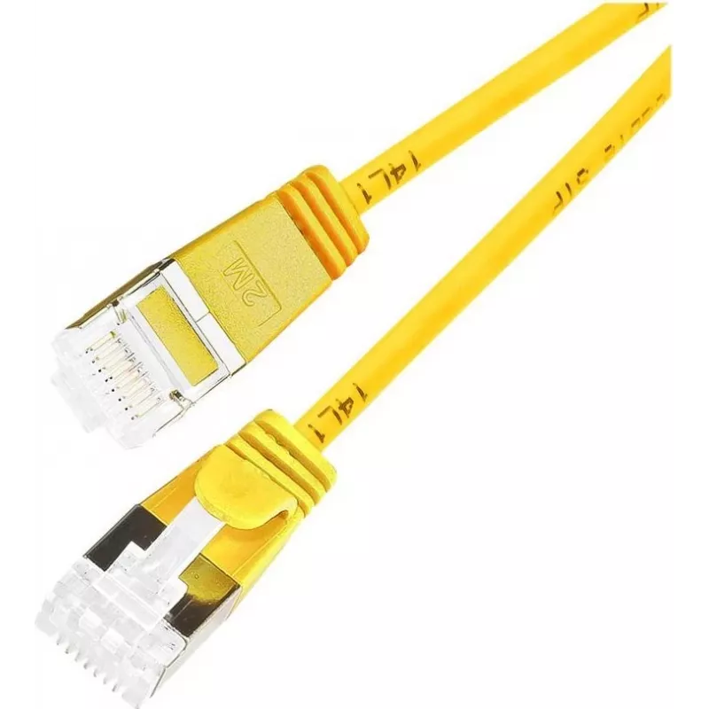 Wirewin Light tinklo kabelis apvalus U/FTP Cat 6a geltonas 0,1m plonas, ekranuotas, PoE, lankstus plonas kabelis specialioms reikmėms (PKW-LIGHT-STP-K6A 0.1 GE)