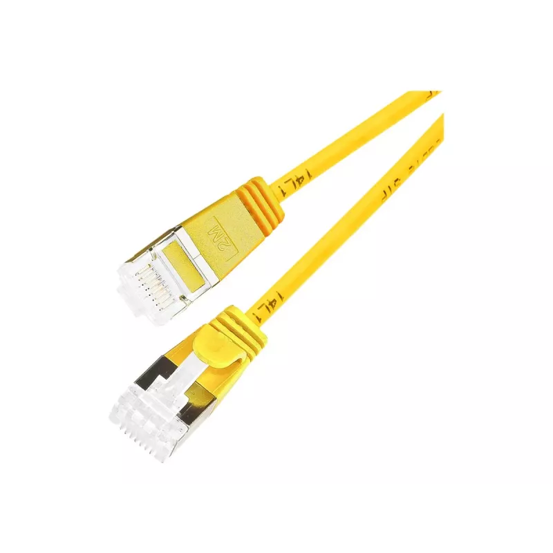Wirewin Slim Round U/FTP Cat 6a tinklo kabelis, 7,0 m, geltonas, PoE, 10 Gbps PKW-LIGHT-STP-K6A 7.0 GE