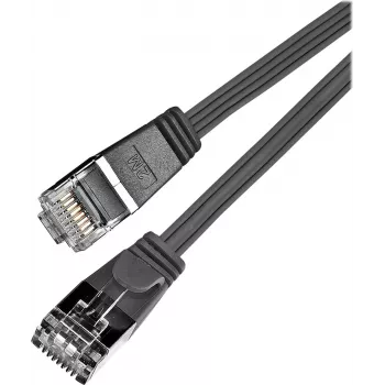Wirewin Triotronik PKW-STP-SLIM-KAT6 2.0 SW - 2m Cat6 U/FTP plonas Ethernet tinklo kabelis, RJ45 kištukas-kištukas, juodas