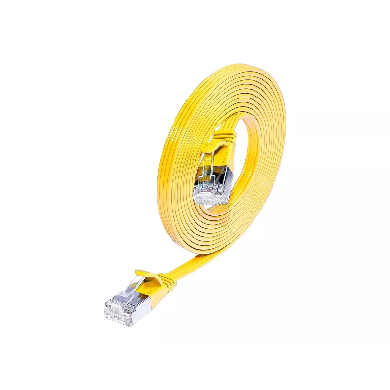 Wirewin Triotronik Cat6 U/FTP tinklo kabelis, 20 m, RJ45 vyriškas į vyrišką, geltonas PKW-STP-SLIM-KAT6 20.0 GE
