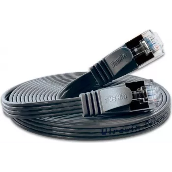 Wirewin SLIM S6 7,5m juodas Cat.6 plonas Ethernet tinklo kabelis STP PIMF PKW-STP-SLIM-KAT6 7.5 SW