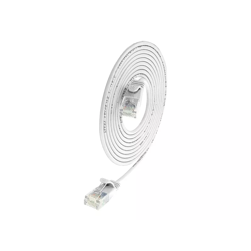 Wirewin SLIM UL6 1 WS – Cat.6 Slim-Light tinklo kabelis, U/UTP, 1,0 m, baltas (PKW-LIGHT-K6 1.0 WS)