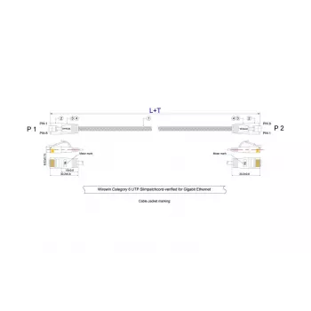 Wirewin Triotronik Cat6 U/UTP tinklo kabelis 0,5 m, pilkas, PKW-TOUGH-K6 0.5