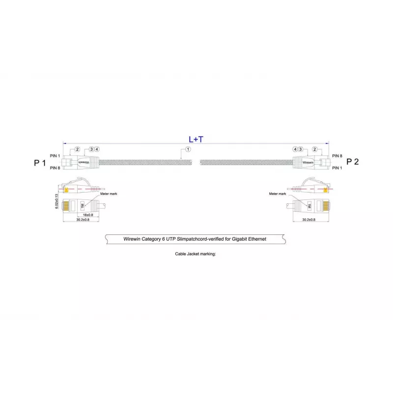Wirewin Triotronik Cat6 U/UTP tinklo kabelis 0,5 m, pilkas, PKW-TOUGH-K6 0.5