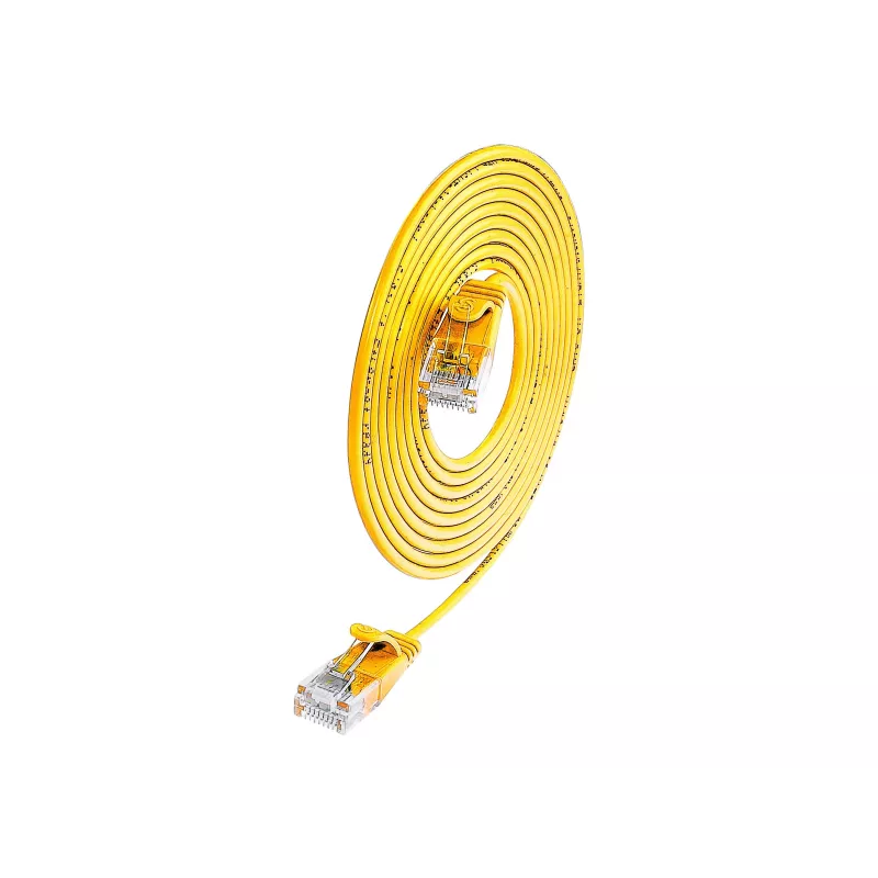 Wirewin SLIM UL6 10 GE - Cat.6 SLIM-Light tinklo kabelis, U/UTP, 10 m, geltonas PKW-LIGHT-K6 10.0 GE