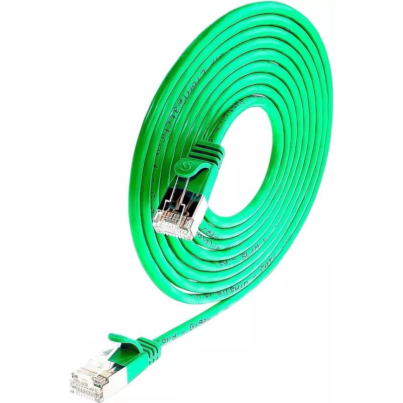 Wirewin SLIM SL6 1.5 GN - Cat.6 Slim-Light tinklo kabelis, F/FTP, 1,5 m, žalias (PKW-LIGHT-STP-K6 1.5 GN)