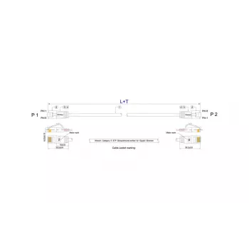 Slim Wirewin Triotronik PKW-LIGHT-STP-K6 Cat6 S/FTP tinklo kabelis, RJ45 male to male, varis, 15 m, juodas