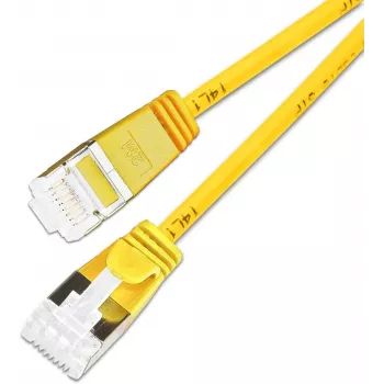 Wirewin SLIM KAT6A 10 Gigabit Light Patch Cable, 0,25m, U/FTP, Ø 3,8mm, geltonas, 50 vnt. paketas (SLIM-LS-K6A 0.25 YE 50)
