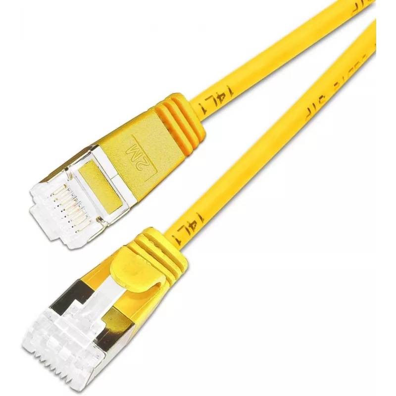 Wirewin SLIM KAT6A 10 Gigabit Light Patch Cable, 0,25m, U/FTP, Ø 3,8mm, geltonas, 50 vnt. paketas (SLIM-LS-K6A 0.25 YE 50)