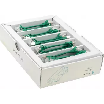 Wirewin SLIM-LS-K6A 0,1 m Cat6a U/FTP plonas Ethernet tinklo kabelis, žalias, 50 vnt. pakuotė