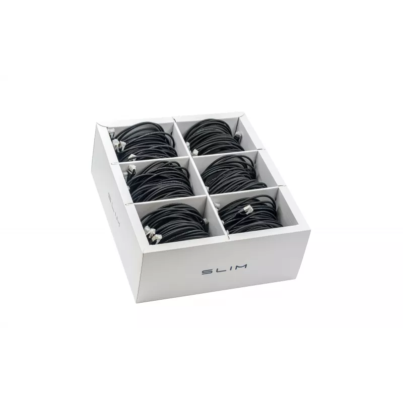 Wirewin SLIM KAT6A 10 Gigabit Light tinklo kabelis, 0,50m, U/FTP, Ø 3,8mm, juodas, 90 vnt. paketas SLIM-LS-K6A 0.5 BK 90