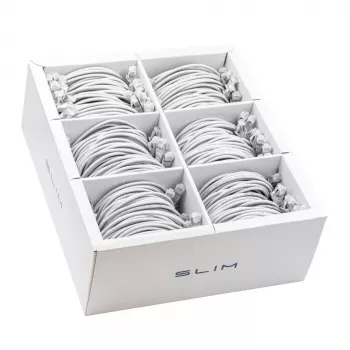 Wirewin SLIM-LS-K6A 1.0 WT 90 - Cat6A U/FTP plonas tinklo kabelis, 1,0 m, baltas, 90 vnt. paketas