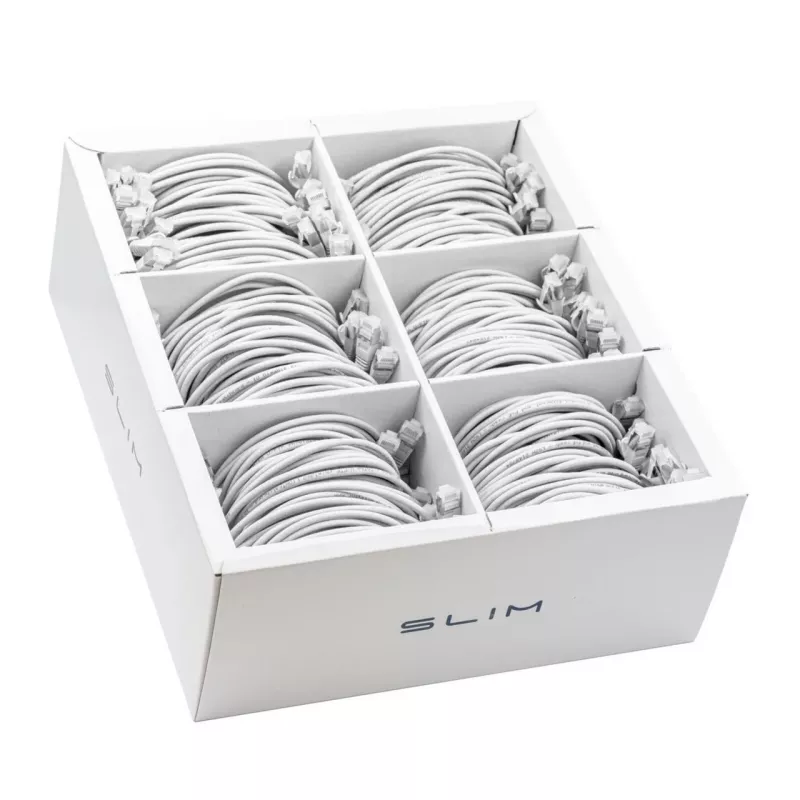 Wirewin SLIM-LS-K6A 1.0 WT 90 - Cat6A U/FTP plonas tinklo kabelis, 1,0 m, baltas, 90 vnt. paketas