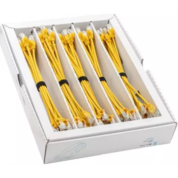 Wirewin SLIM-LS-K6A 0.15 YE 50 Cat6a U/FTP plonas Ethernet tinklo kabelis, 0,15 m, geltonas, 50 vnt. paketas