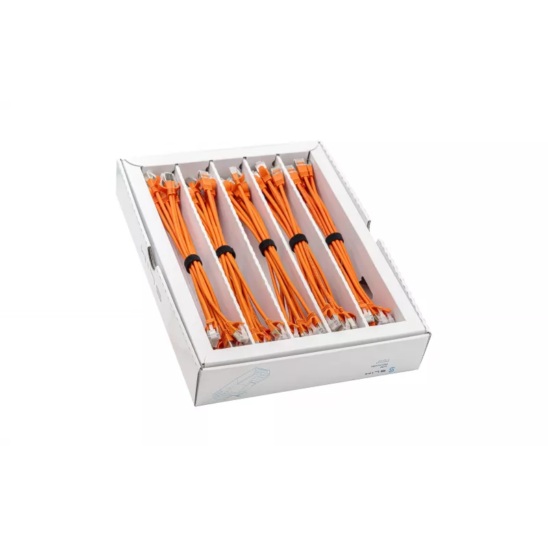 Wirewin SLIM-LS-K6A 0.25 OR 50 Cat6a U/FTP plonas Ethernet tinklo kabelis, 0,25 m, oranžinis, 50 vnt. paketas