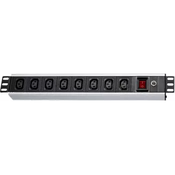 Wirewin NVL9 USV Version 19 colių 1U stovo PDU, 9x IEC C13 lizdai, IEC C14 įėjimas, 10A, juodas