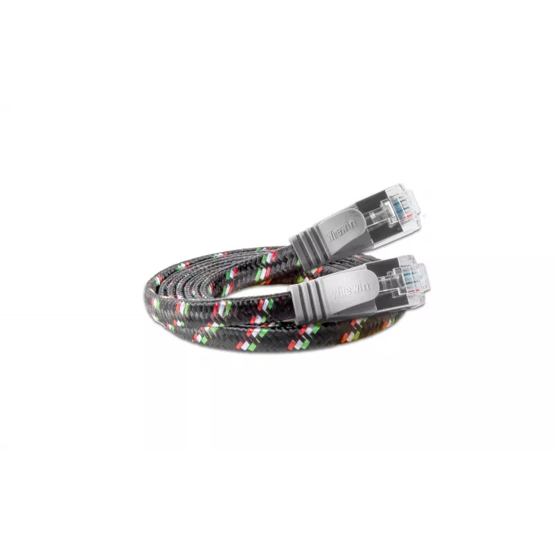 SLIM Wirewin SLIM Tough STP Cat6 U/FTP tinklo kabelis, 2 m, pilkas, RJ45, Snagless, 28 AWG PKW-TOUGH-STP-K6 2.0