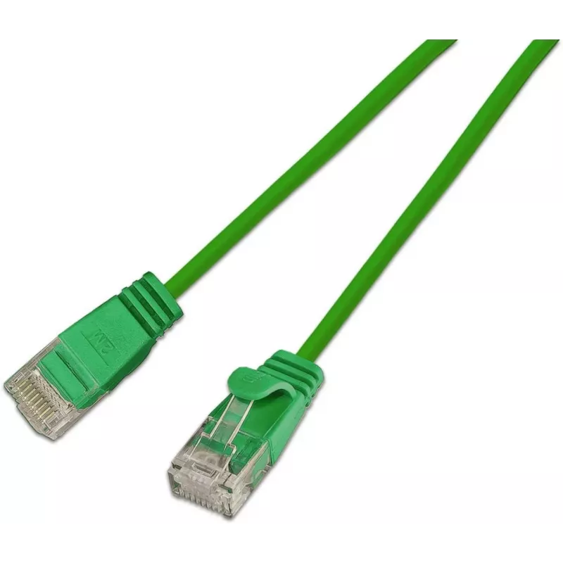 Wirewin SLIM KAT6A 10 Gigabit šviesos komutacinis kabelis apvalus, U/UTP, Ø 3,6 mm, žalias (SLIM-L-UU-K6A 0.1 GN)