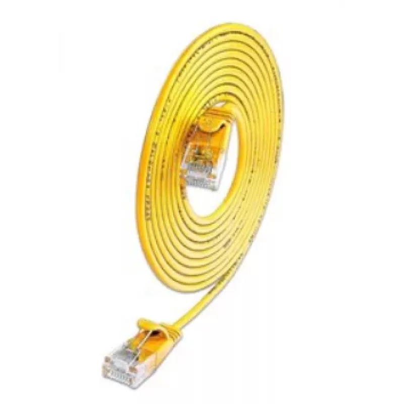 Wirewin SLIM KAT6A 10 Gigabit šviesusis tinklo kabelis, U/UTP, Ø 3,6 mm, geltonas, 0,1 m SLIM-L-UU-K6A 0.1 YE