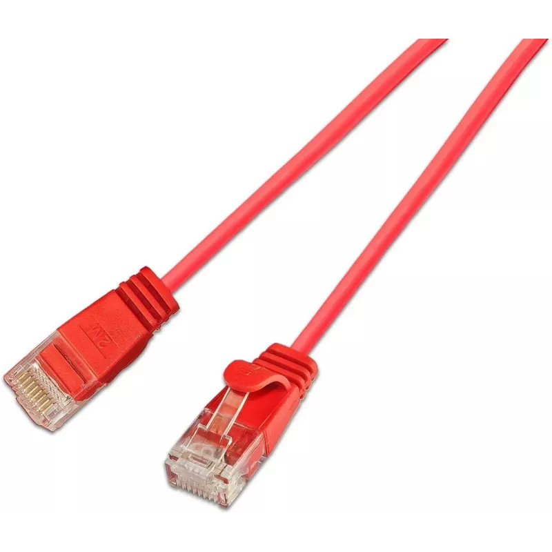 Wirewin SLIM KAT6A 10 Gigabit šviesus tinklo kabelis apvalus U/UTP Ø 3.6 mm raudonas 0.5 m SLIM-L-UU-K6A 0.5 RD