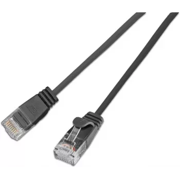 Wirewin SLIM KAT6A 10 Gigabit šviesusis tinklo kabelis, U/UTP, Ø 3,6 mm, juodas, 1,0 m SLIM-L-UU-K6A 1.0 BK