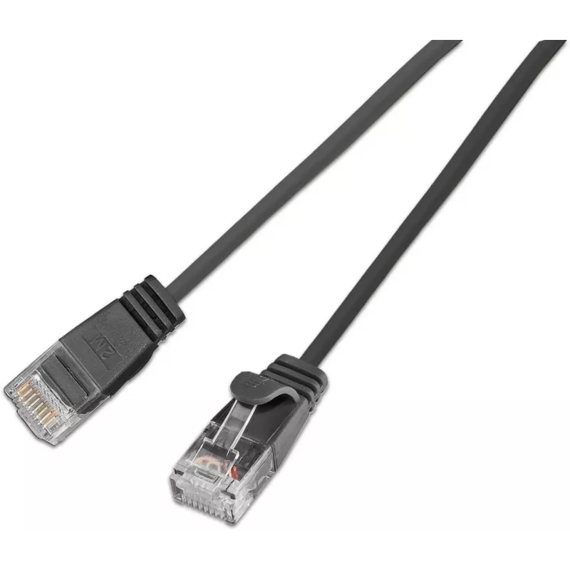 Wirewin SLIM KAT6A 10 Gigabit šviesusis tinklo kabelis, U/UTP, Ø 3,6 mm, juodas, 1,0 m SLIM-L-UU-K6A 1.0 BK