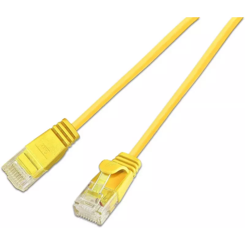 Wirewin Cat6A Slim Ethernet tinklo kabelis, U/UTP, 1m, geltonas, 10Gbps SLIM-L-UU-K6A 1.0 YE