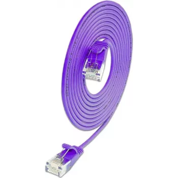 Wirewin SLIM KAT6A 10 Gigabit šviesus tinklo kabelis, apvalus, U/UTP, Ø 3,6 mm, violetinis, 0,5 m SLIM-L-UU-K6A 2.0 VT