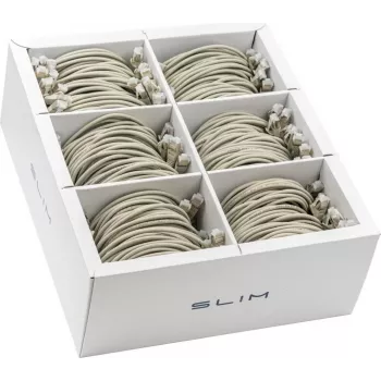 Wirewin SLIM KAT6A 10 Gigabit šviesus pataisymo kabelis, 0,5 m, U/FTP, Ø 3,8 mm, pilkas, 90 vienetų paketas (SLIM-LS-K6A 0.5 90)