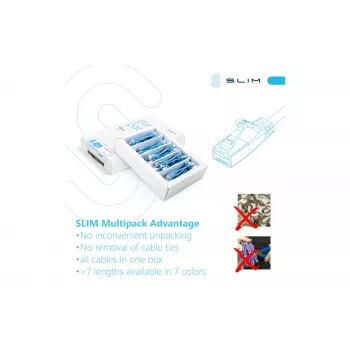 Wirewin SLIM-LS-K6A 2.0 60 Cat6A U/FTP plonas Ethernet tinklo kabelis, 2m, pilkas, 60 vnt. paketas